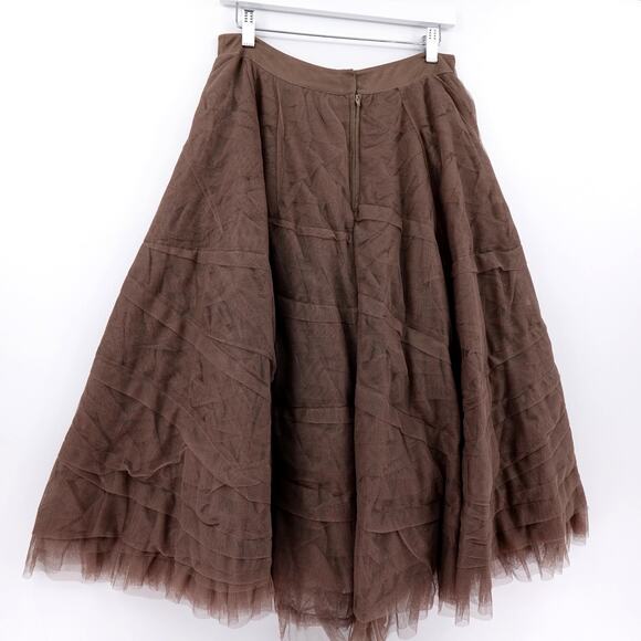 Lilith Paris Brown Tulle Midi Skirt M Layered Tutu Dark Fairy Whimsigoth - Picture 8 of 16